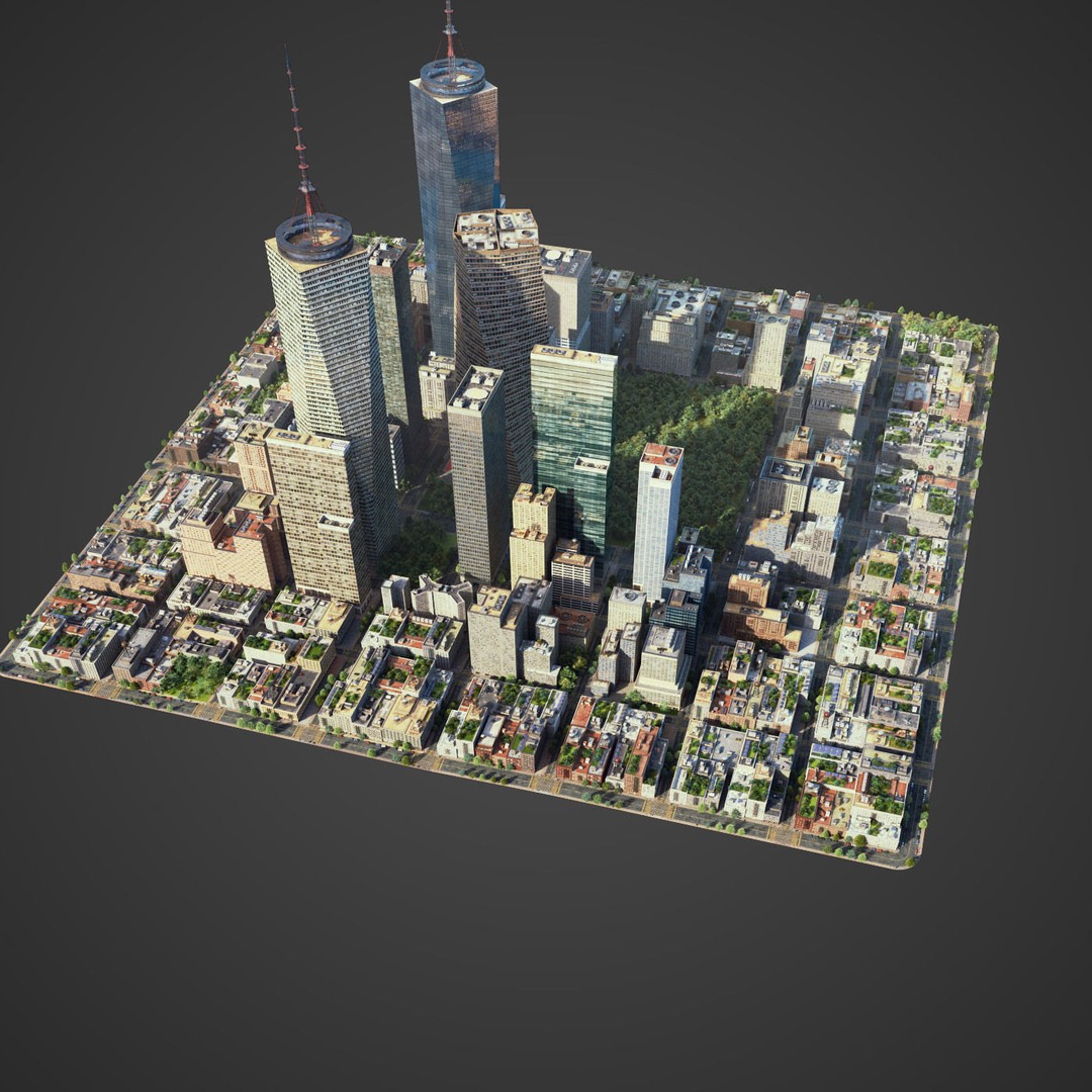 Realistic City 3D Model – Low Poly Urban Asset with V-Ray Setup - View 11