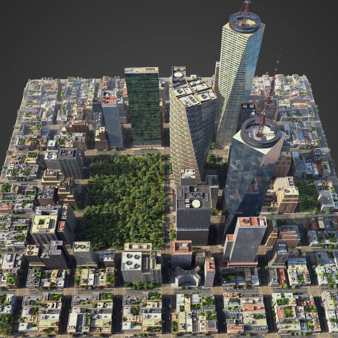 Realistic City 3D Model – Low Poly Urban Asset with V-Ray Setup - View 12