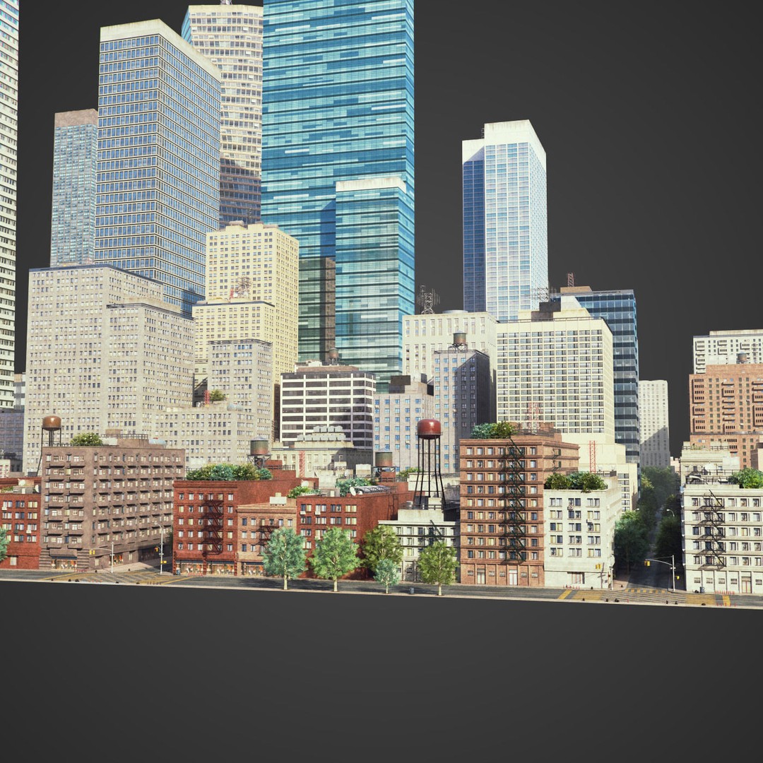 Realistic City 3D Model – Low Poly Urban Asset with V-Ray Setup - View 15