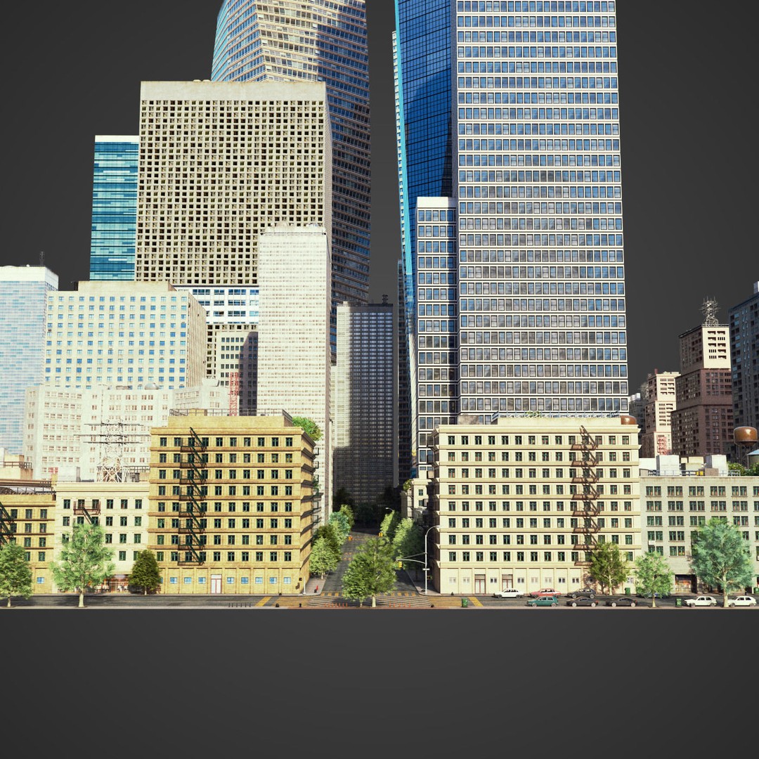 Realistic City 3D Model – Low Poly Urban Asset with V-Ray Setup - View 17