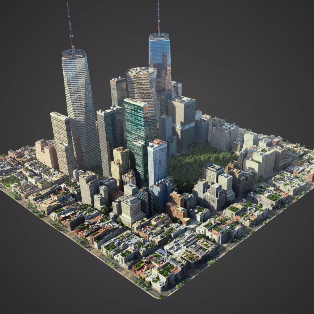 Realistic City 3D Model – Low Poly Urban Asset with V-Ray Setup - View 2