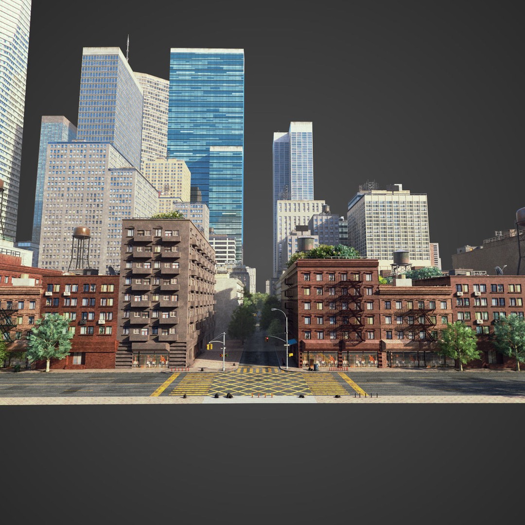 Realistic City 3D Model – Low Poly Urban Asset with V-Ray Setup - View 26