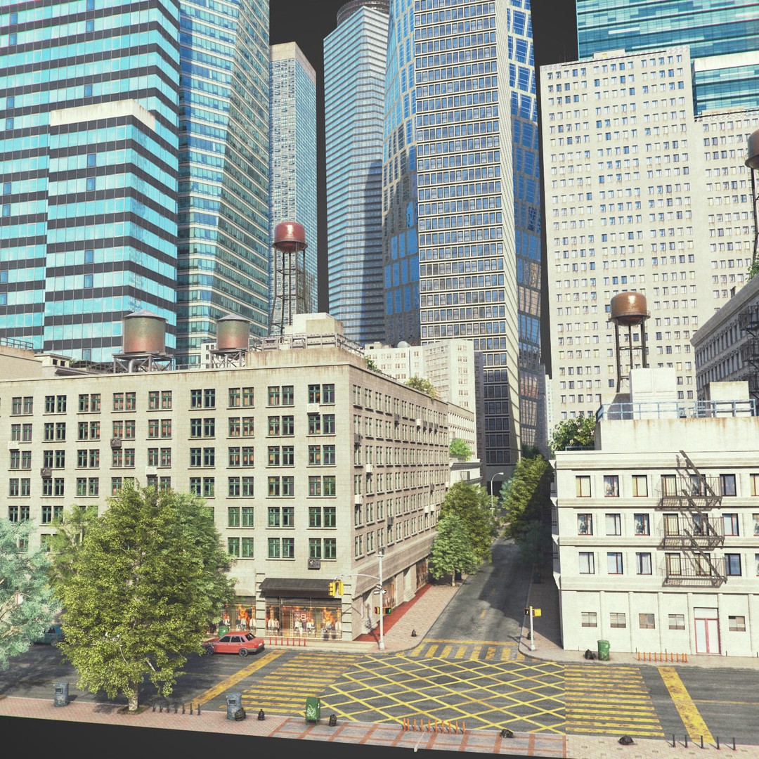 Realistic City 3D Model – Low Poly Urban Asset with V-Ray Setup - View 31