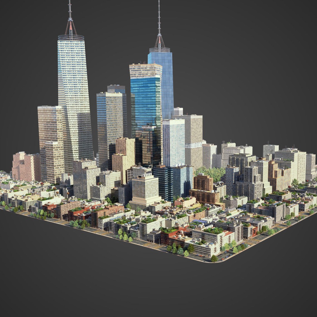 Realistic City 3D Model – Low Poly Urban Asset with V-Ray Setup - View 4