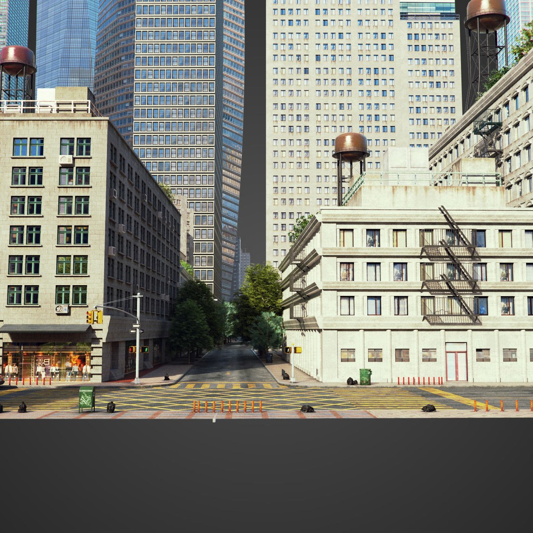 Realistic City 3D Model – Low Poly Urban Asset with V-Ray Setup - View 5
