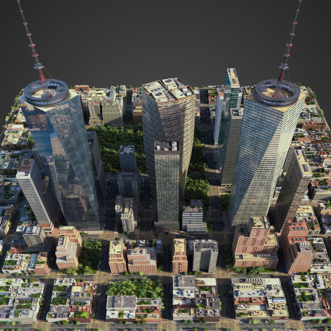 Realistic City 3D Model – Low Poly Urban Asset with V-Ray Setup - View 6