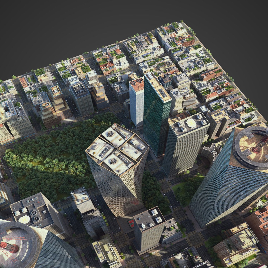 Realistic City 3D Model – Low Poly Urban Asset with V-Ray Setup - View 7
