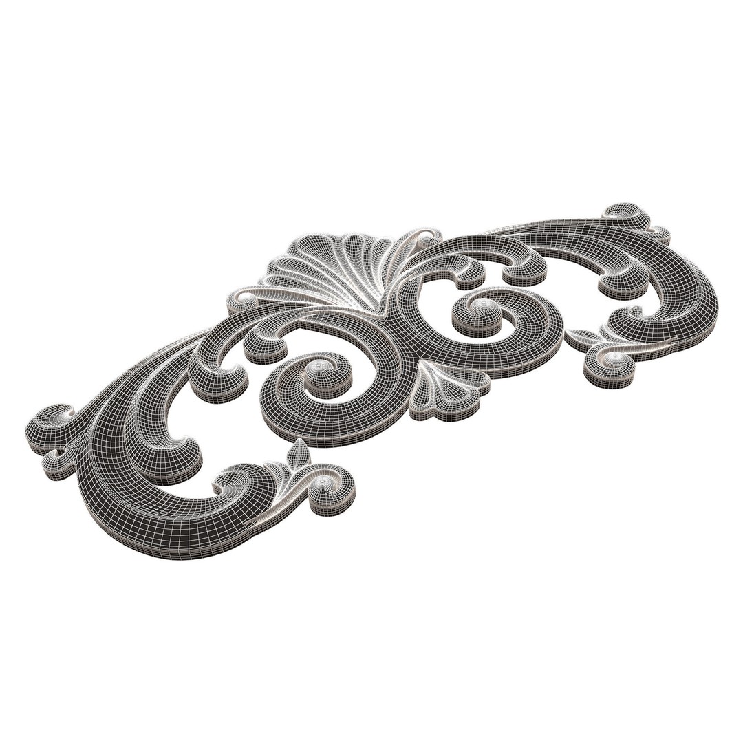 Carved Plaster Molding 3D Model – Low Poly Architectural Decoration, FBX, OBJ - View 13