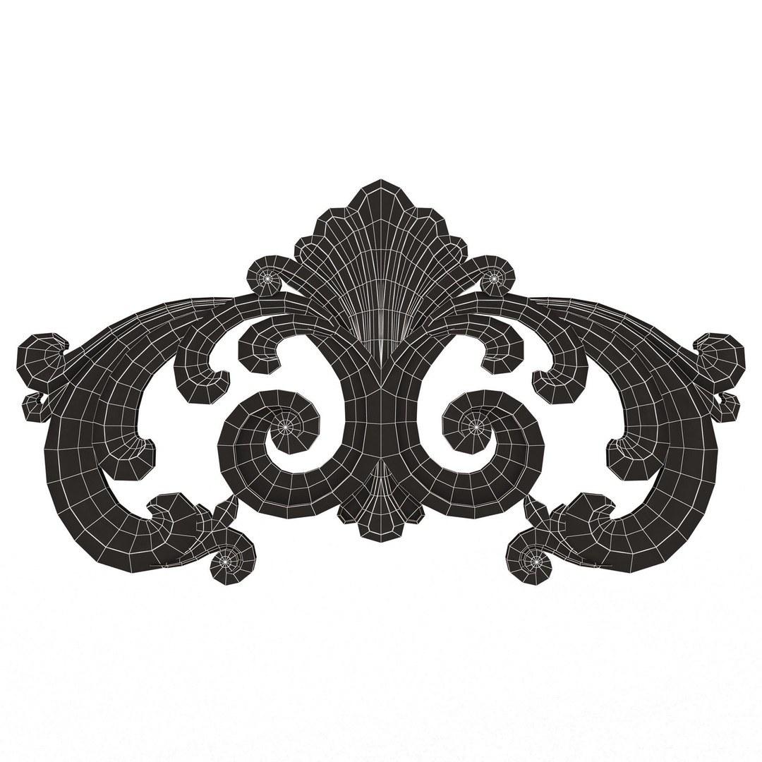 Carved Plaster Molding 3D Model – Low Poly Architectural Decoration, FBX, OBJ - View 14