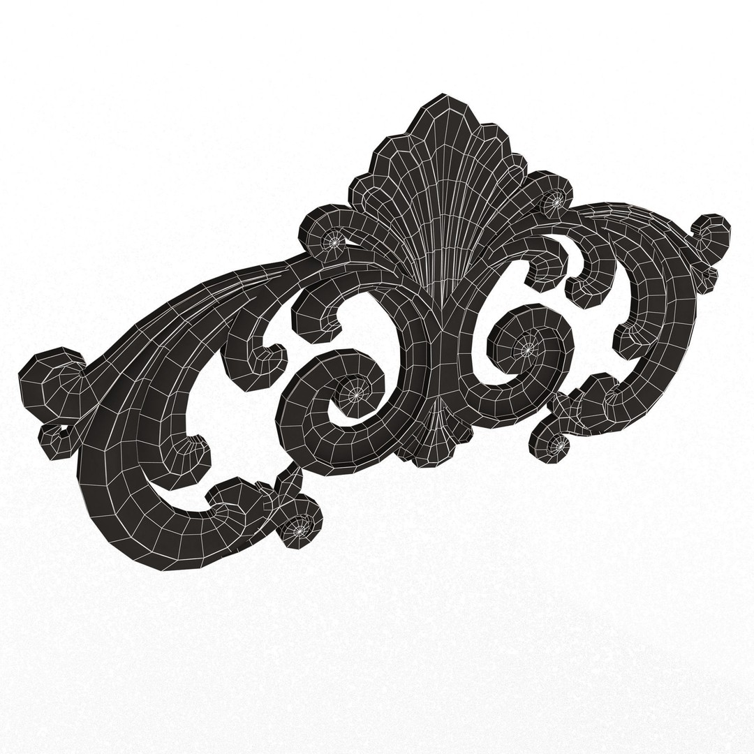 Carved Plaster Molding 3D Model – Low Poly Architectural Decoration, FBX, OBJ - View 15