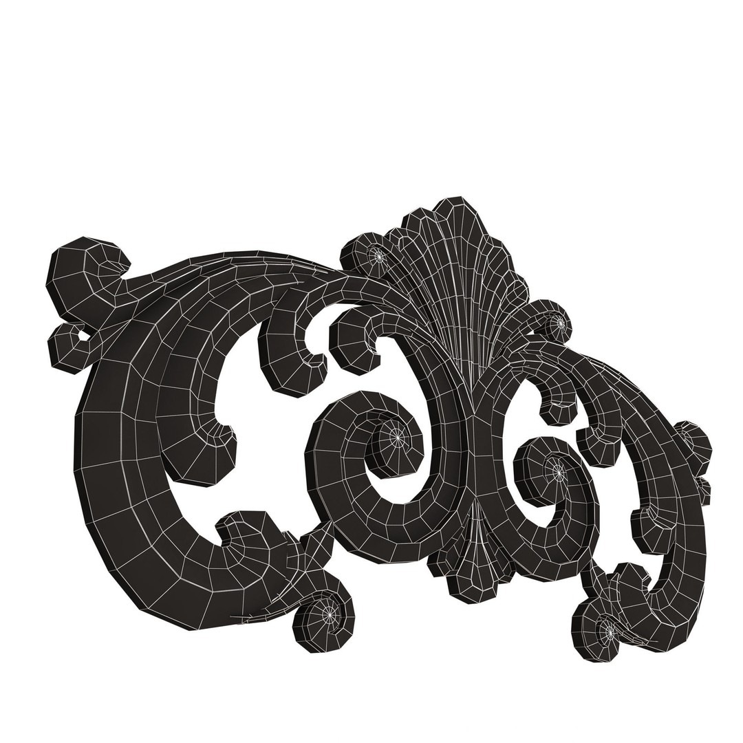 Carved Plaster Molding 3D Model – Low Poly Architectural Decoration, FBX, OBJ - View 17
