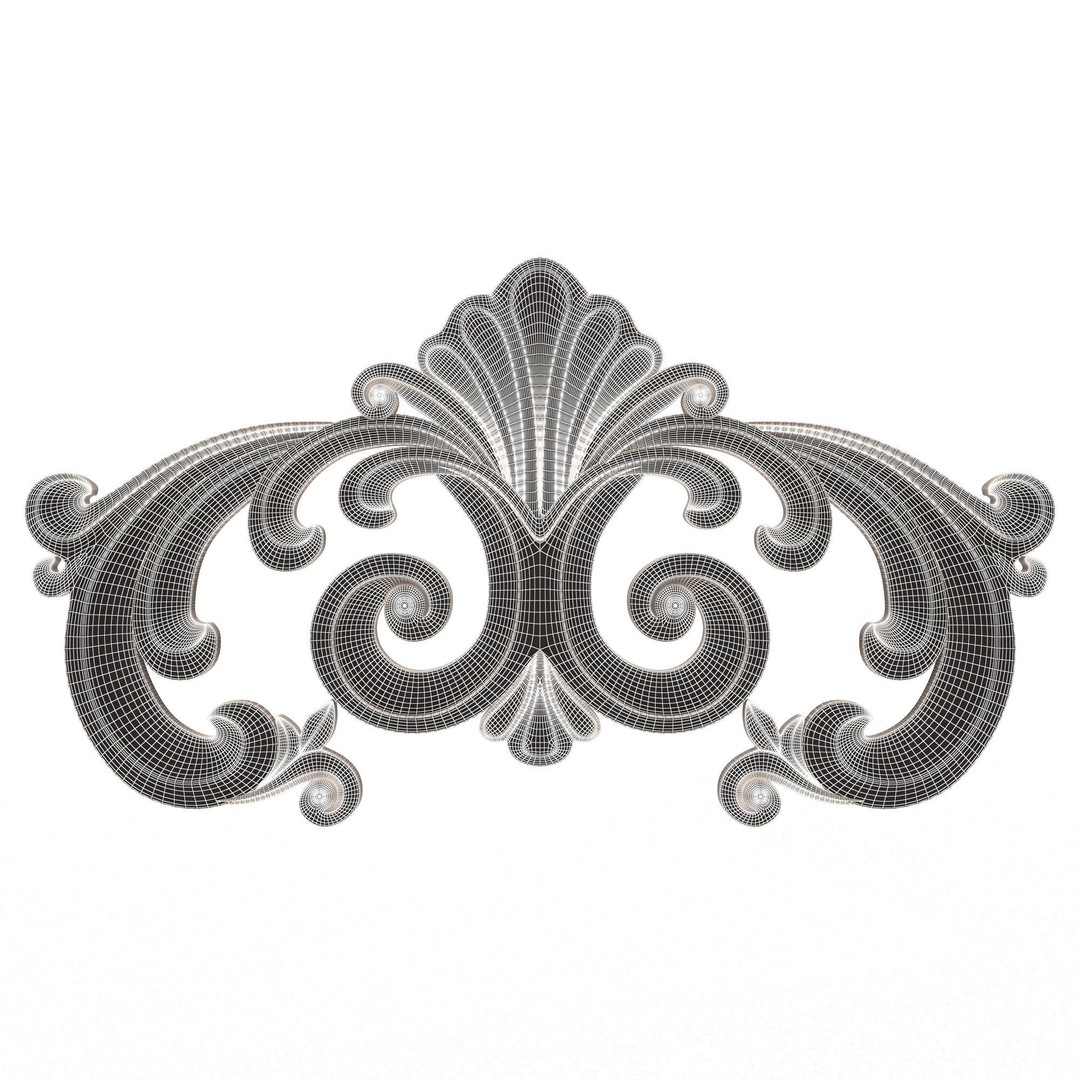 Carved Plaster Molding 3D Model – Low Poly Architectural Decoration, FBX, OBJ - View 8