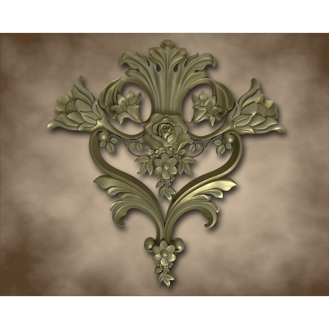 Ornamental 3D Model – Decorative Architectural Elements, PBR Formats