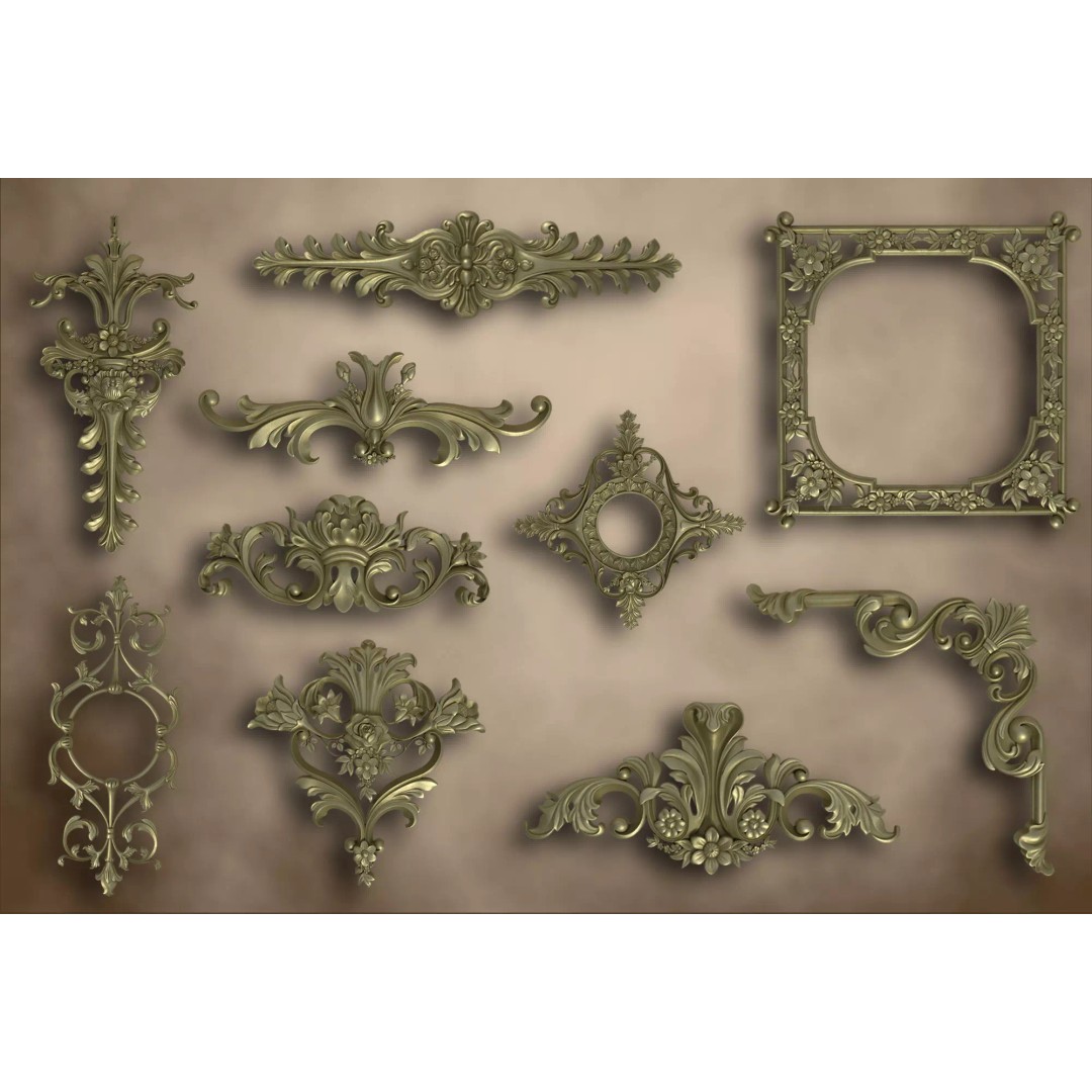 Ornamental 3D Model – Decorative Architectural Elements, PBR Formats - View 2