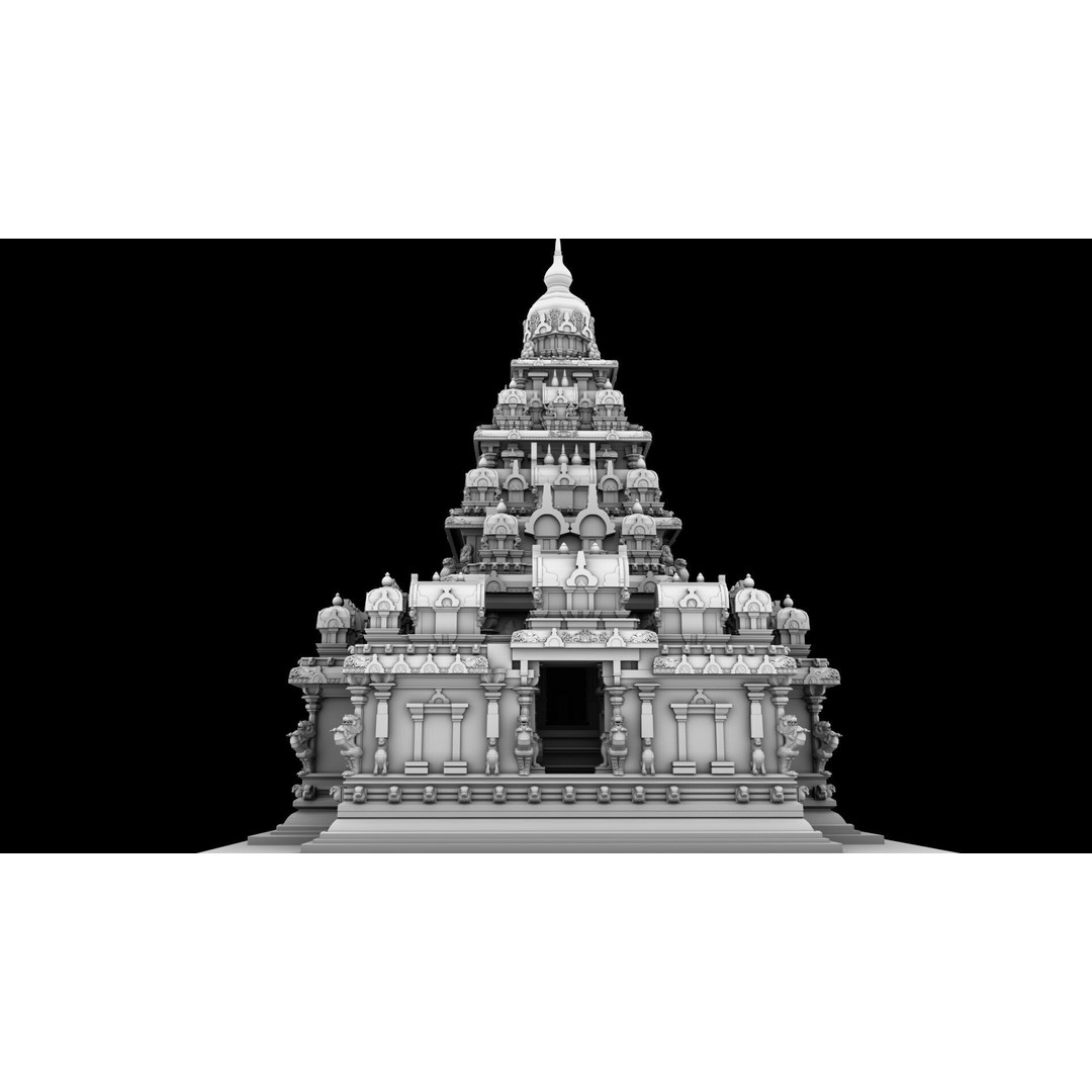 Mamallapuram Shore Temple 3D Model – High Poly Architectural Asset, FBX, Blender - View 10