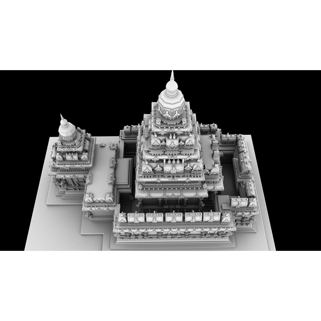 Mamallapuram Shore Temple 3D Model – High Poly Architectural Asset, FBX, Blender - View 11