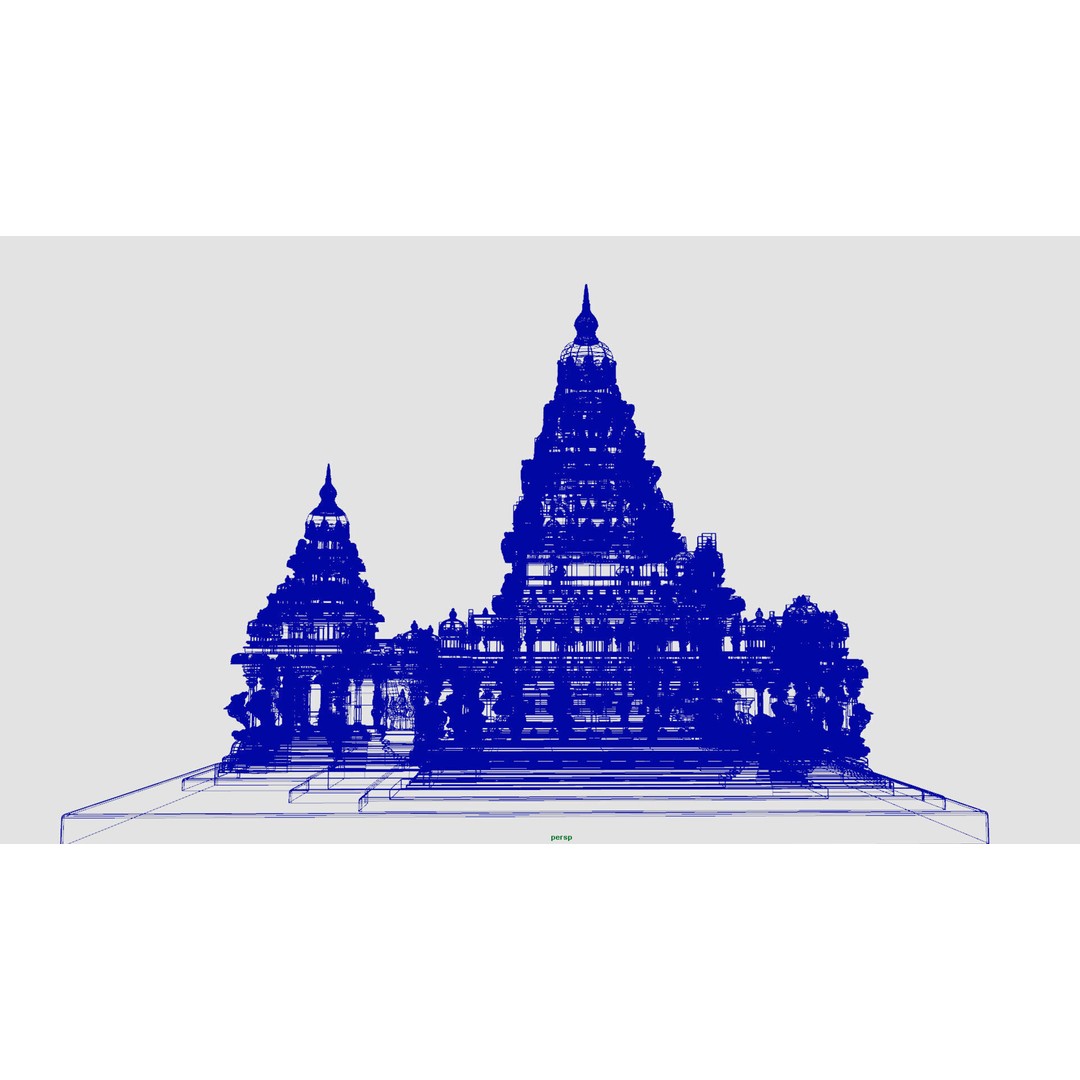 Mamallapuram Shore Temple 3D Model – High Poly Architectural Asset, FBX, Blender - View 12