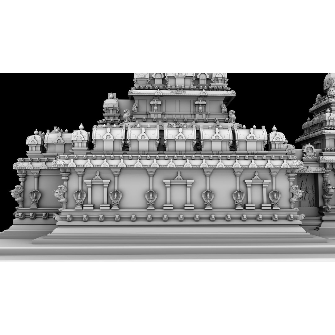 Mamallapuram Shore Temple 3D Model – High Poly Architectural Asset, FBX, Blender - View 5