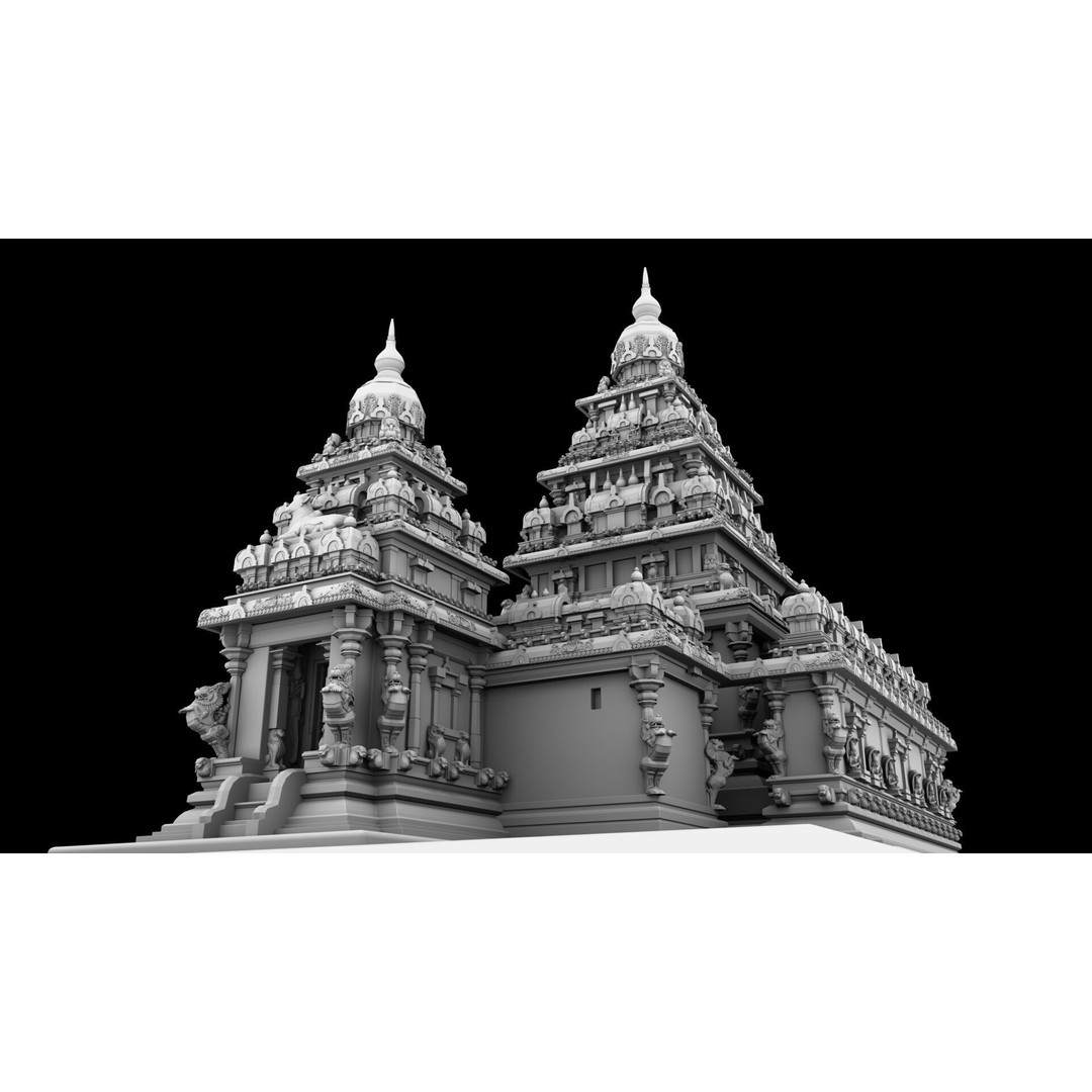 Mamallapuram Shore Temple 3D Model – High Poly Architectural Asset, FBX, Blender - View 8