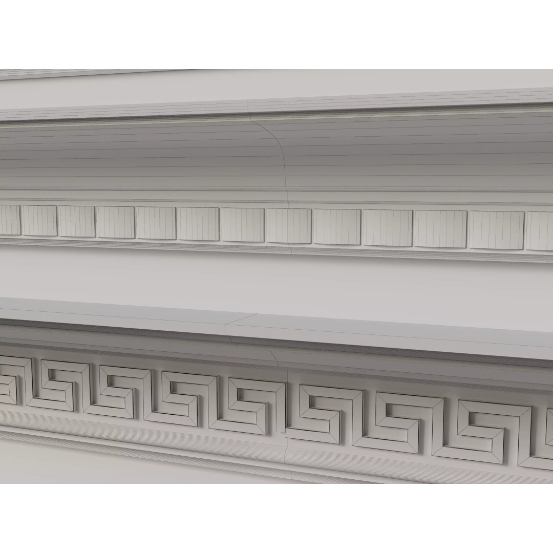 Architectural Cornice Moldings 3D Model – Classic Decorative Elements, FBX, OBJ - View 13