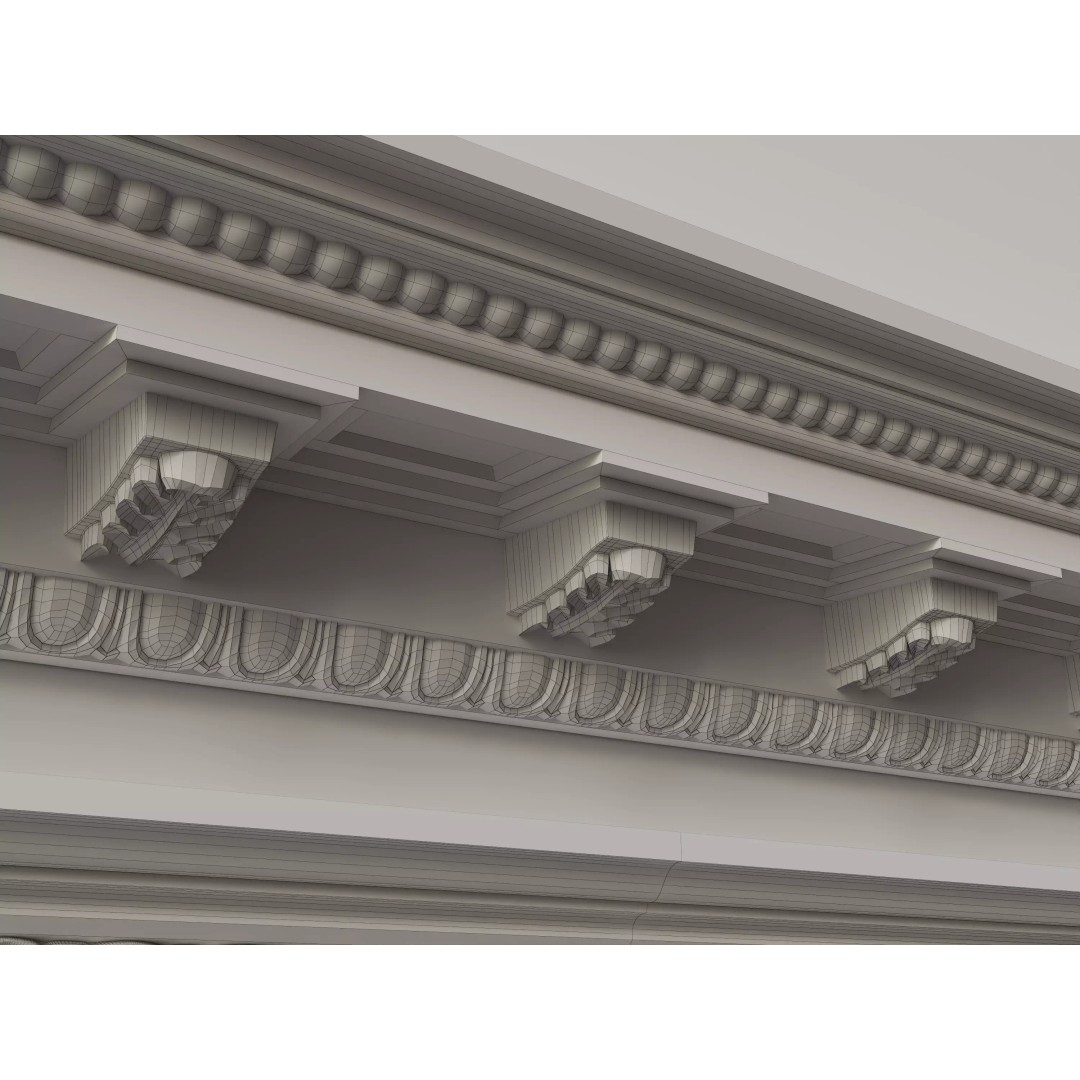 Architectural Cornice Moldings 3D Model – Classic Decorative Elements, FBX, OBJ - View 15