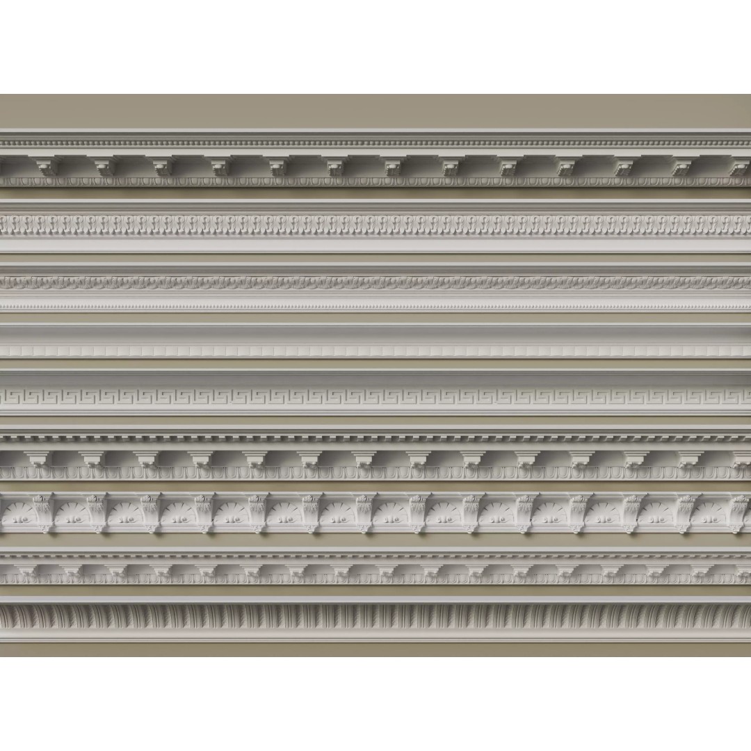 Architectural Cornice Moldings 3D Model – Classic Decorative Elements, FBX, OBJ - View 2