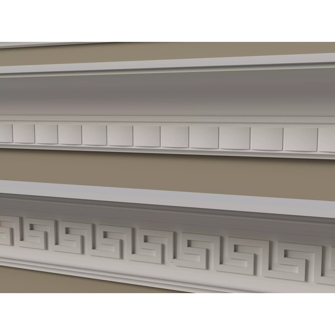 Architectural Cornice Moldings 3D Model – Classic Decorative Elements, FBX, OBJ - View 5