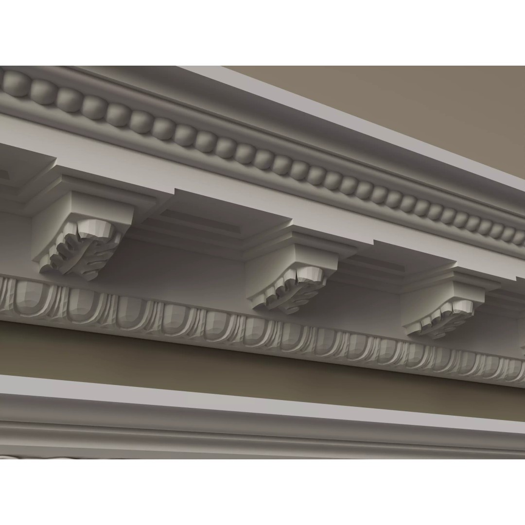 Architectural Cornice Moldings 3D Model – Classic Decorative Elements, FBX, OBJ - View 7