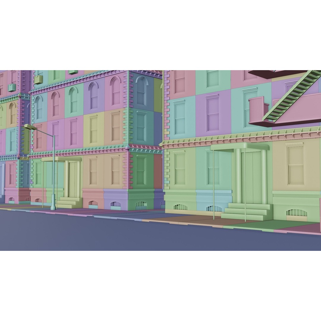 Old City 3D Model – Low Poly Architectural Asset, FBX, OBJ