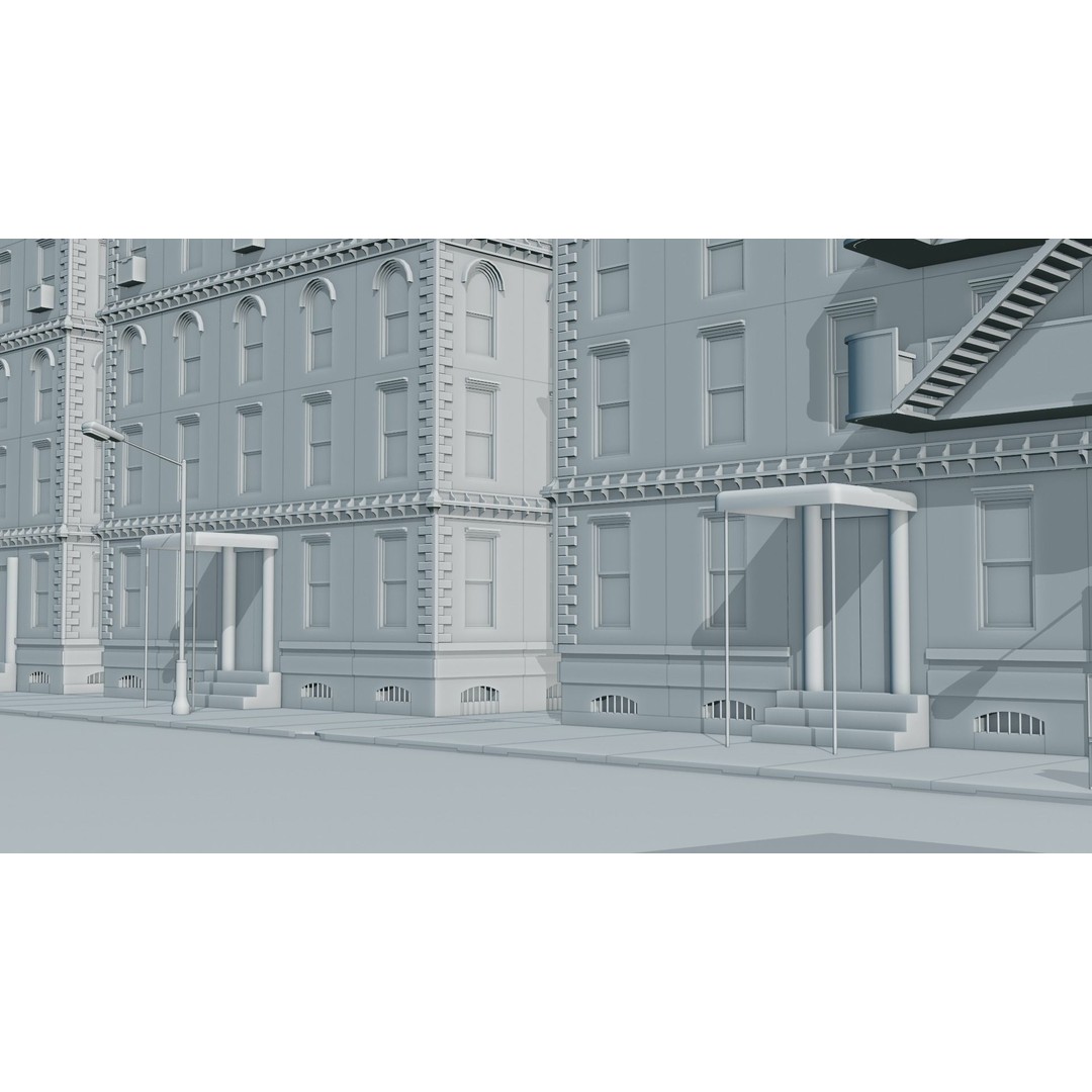 Old City 3D Model – Low Poly Architectural Asset, FBX, OBJ - View 10