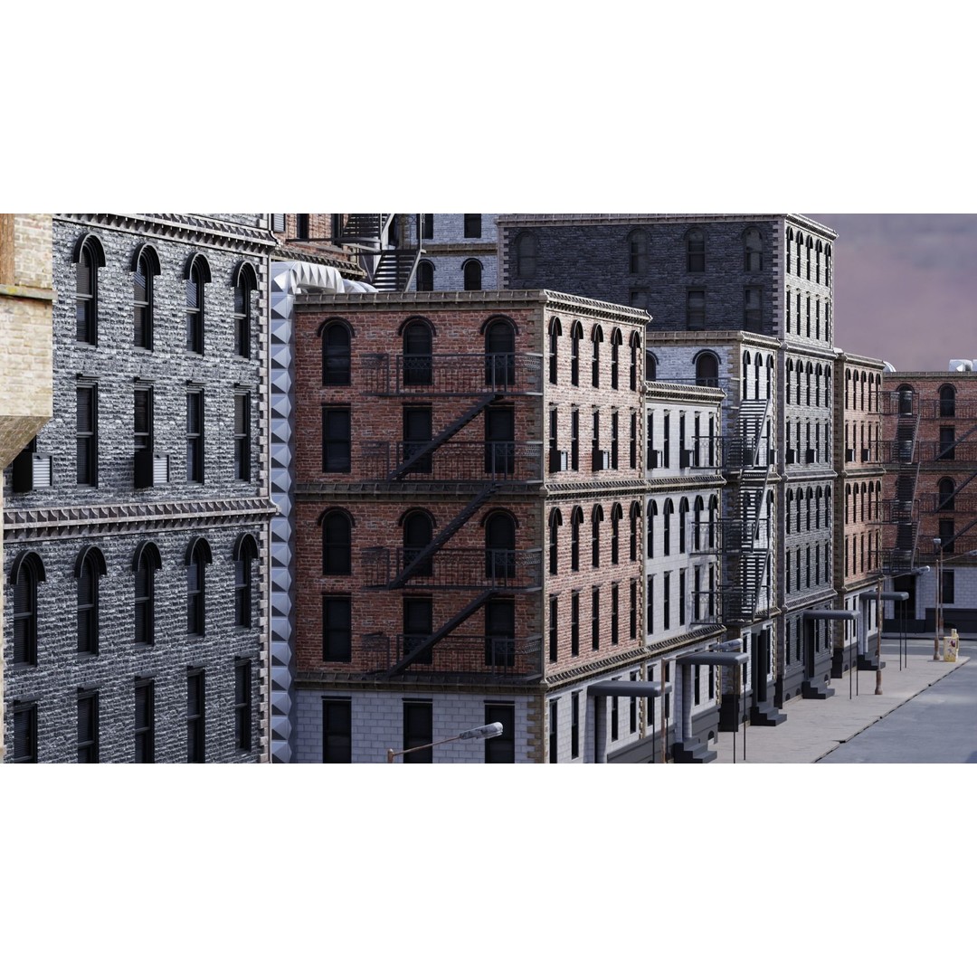 Old City 3D Model – Low Poly Architectural Asset, FBX, OBJ - View 5