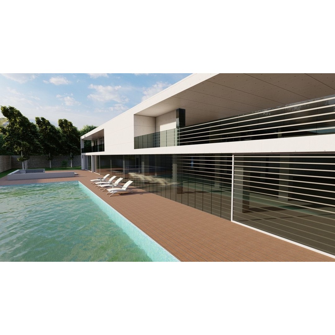 Modern Villa 3D Model – High-Quality Architectural Asset, FBX, OBJ