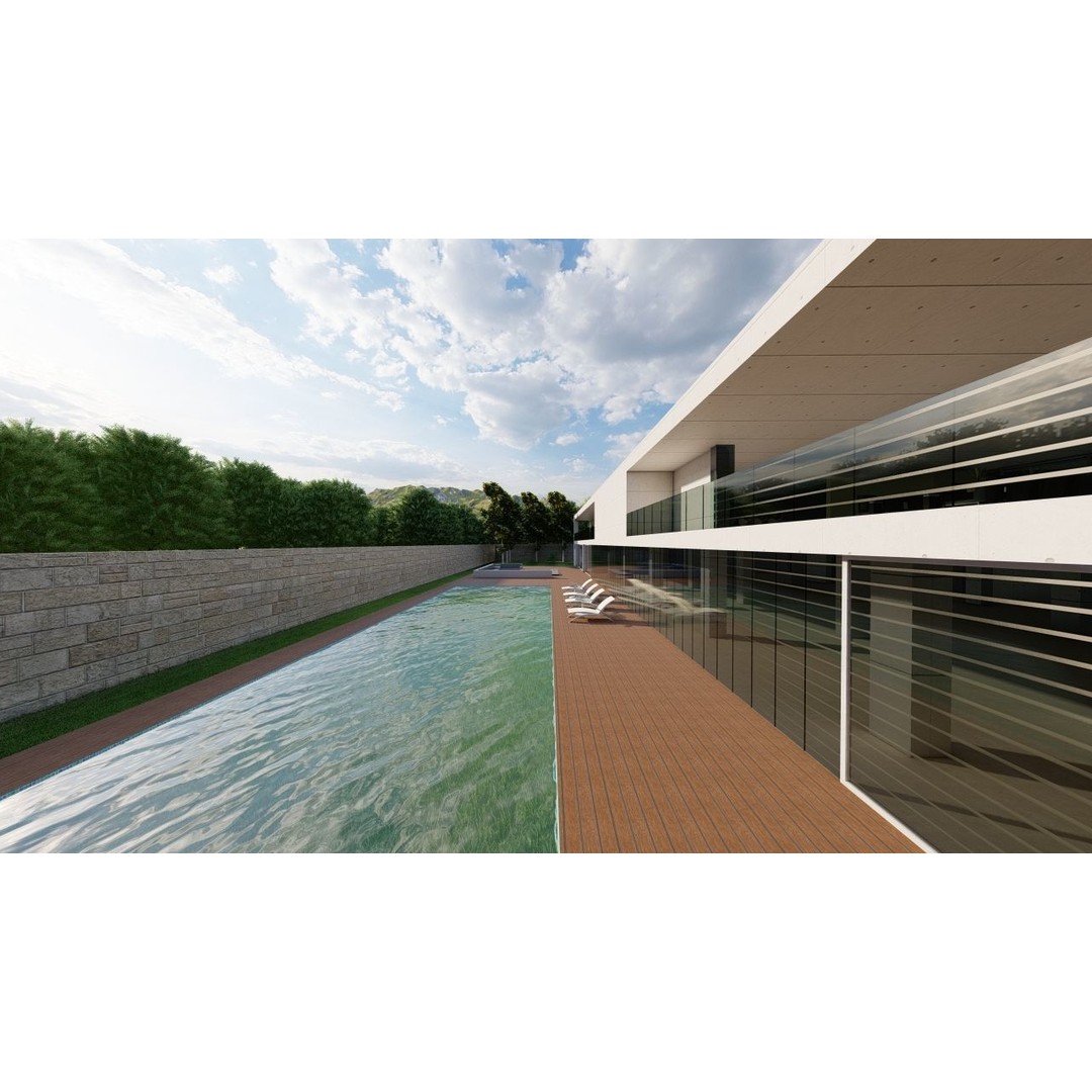 Modern Villa 3D Model – High-Quality Architectural Asset, FBX, OBJ - View 11