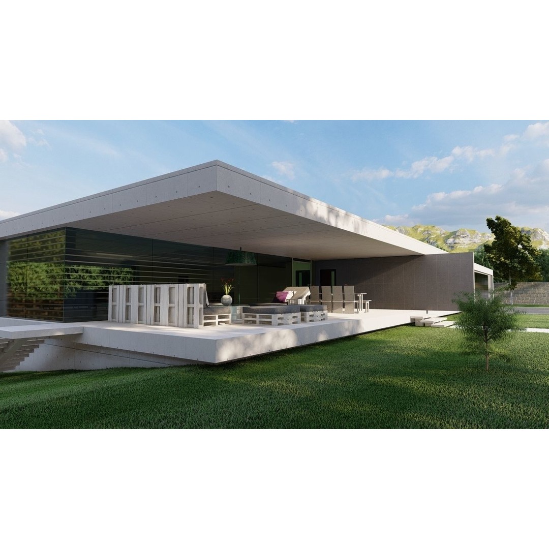 Modern Villa 3D Model – High-Quality Architectural Asset, FBX, OBJ - View 13