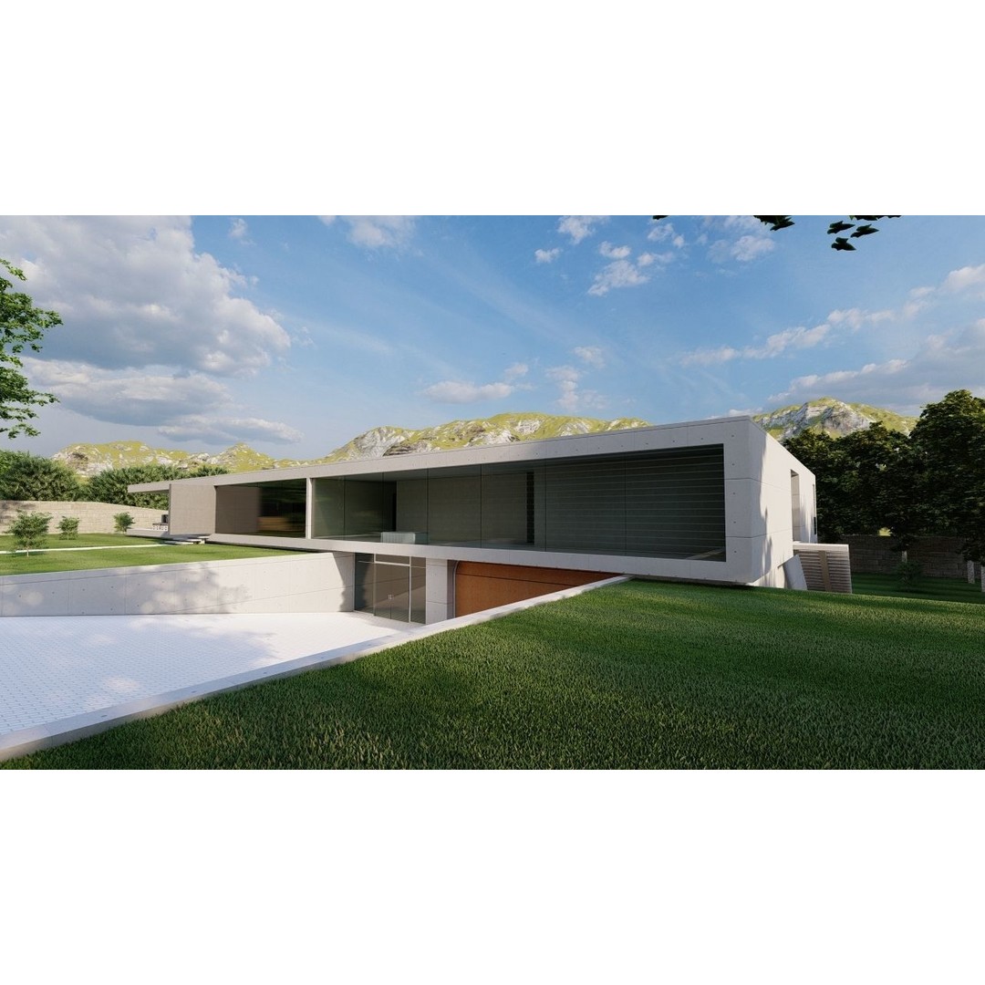 Modern Villa 3D Model – High-Quality Architectural Asset, FBX, OBJ - View 15