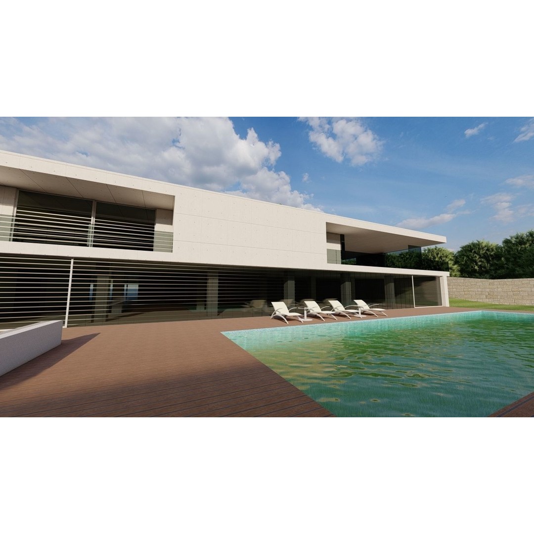 Modern Villa 3D Model – High-Quality Architectural Asset, FBX, OBJ - View 18