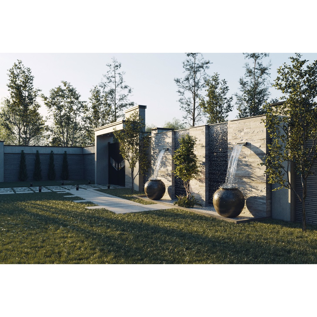White Villa 3D Model – Architectural Exterior, PBR Textures, FBX - View 6