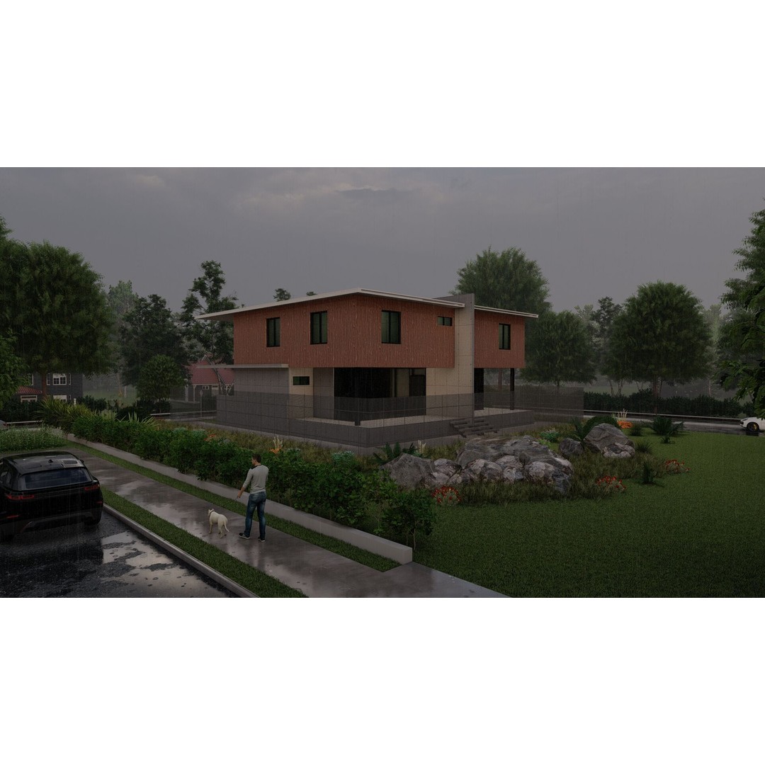 Modern Villa 3D Model – Luxury House with PBR Materials, FBX, OBJ