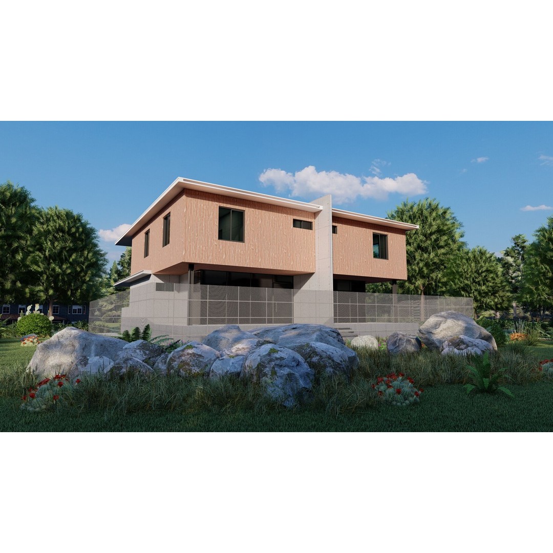 Modern Villa 3D Model – Luxury House with PBR Materials, FBX, OBJ - View 10