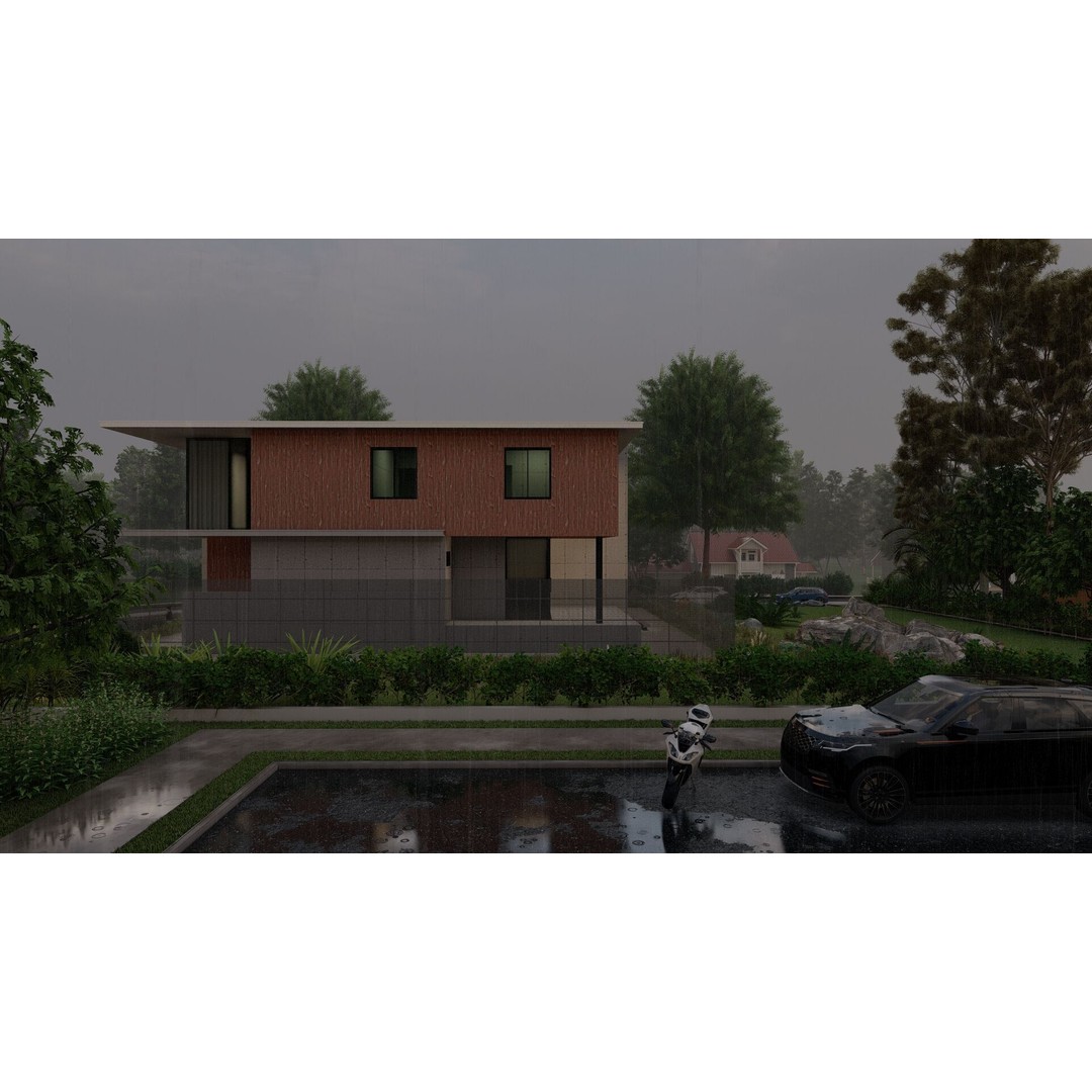 Modern Villa 3D Model – Luxury House with PBR Materials, FBX, OBJ - View 20
