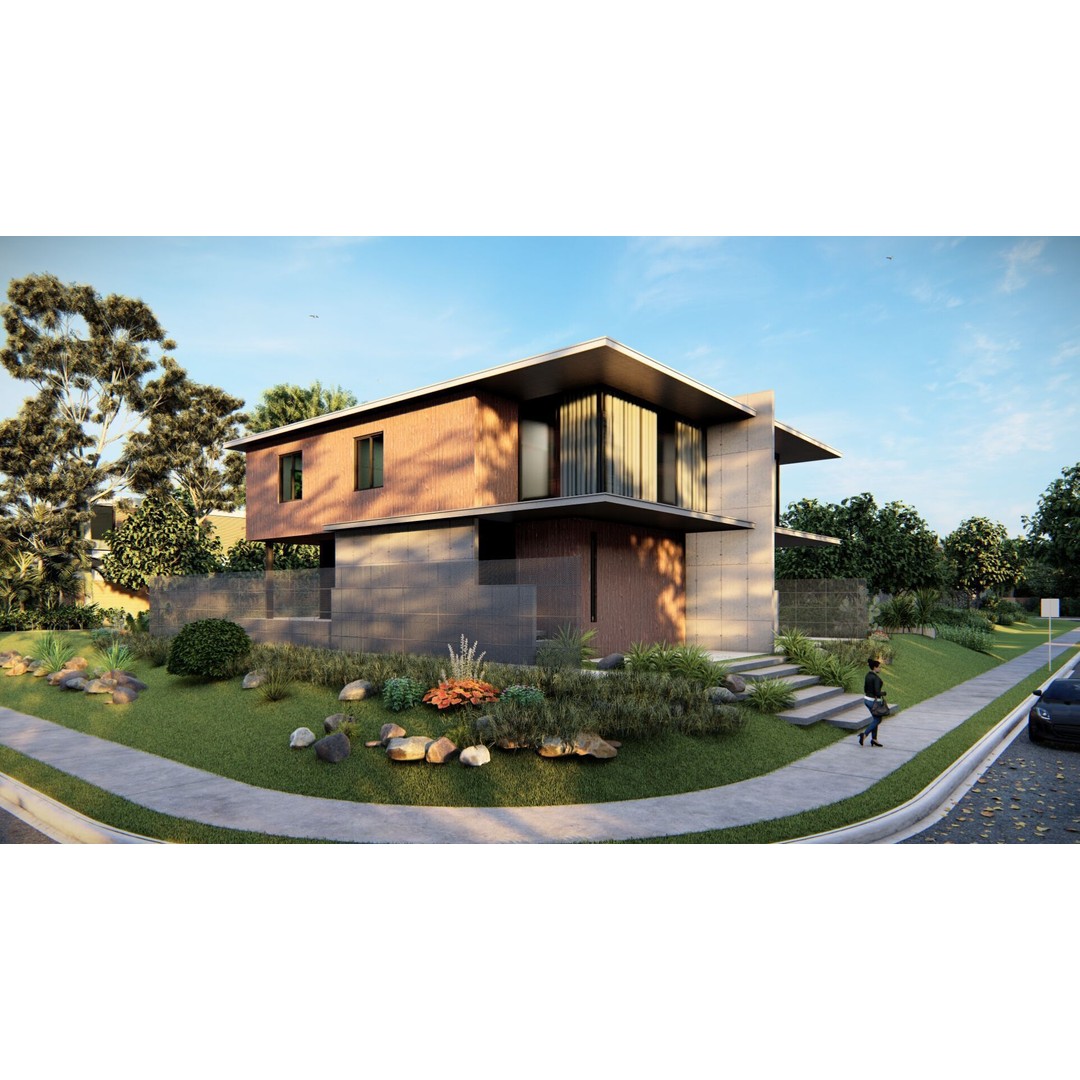 Modern Villa 3D Model – Luxury House with PBR Materials, FBX, OBJ - View 3
