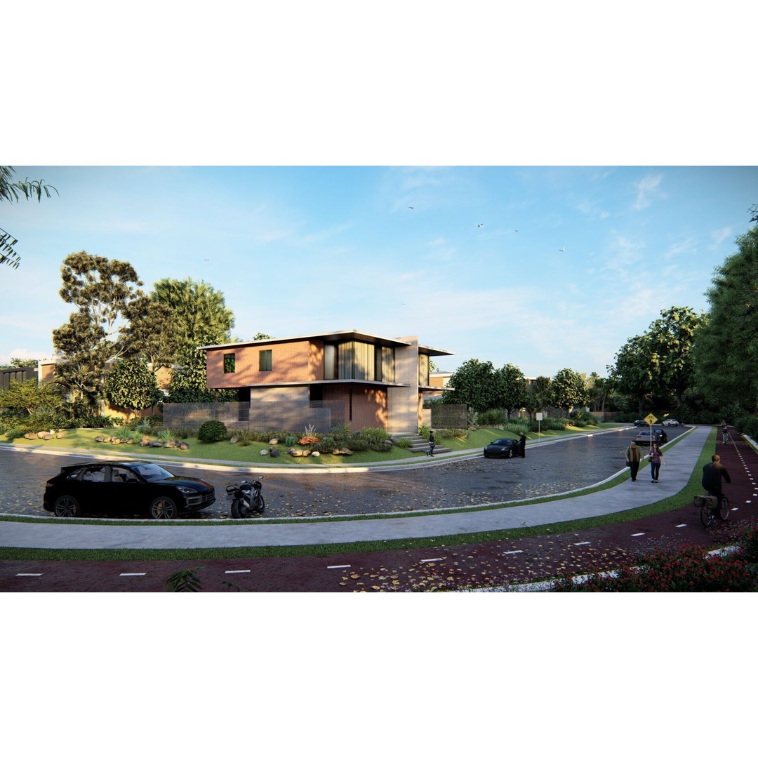 Modern Villa 3D Model – Luxury House with PBR Materials, FBX, OBJ - View 4
