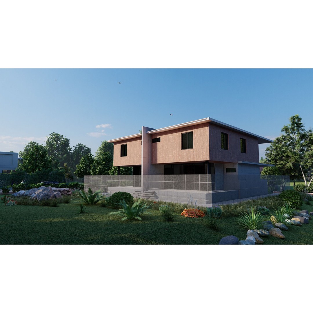 Modern Villa 3D Model – Luxury House with PBR Materials, FBX, OBJ - View 8