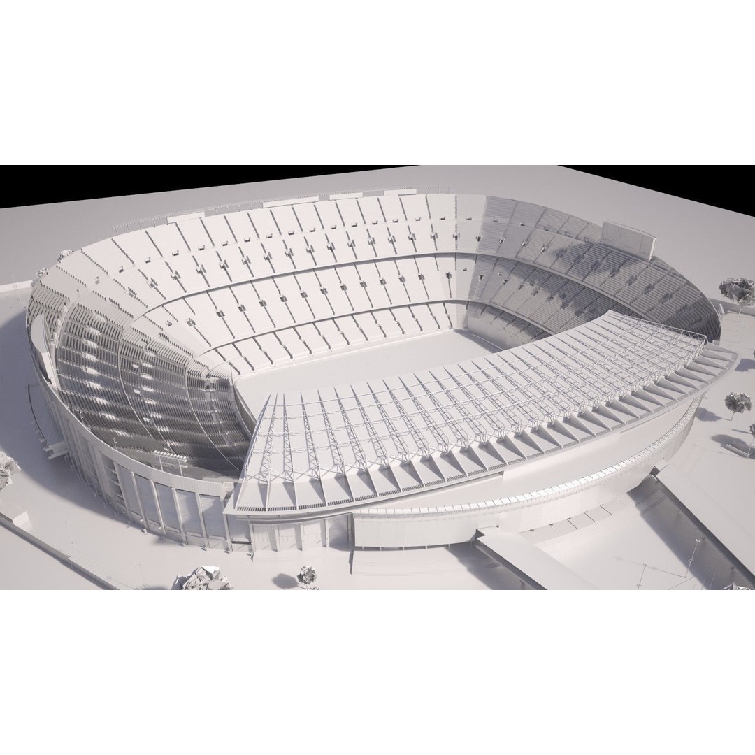 Camp Nou Barcelona Stadium 3D Model – High Detail Architectural Asset, 3dsmax