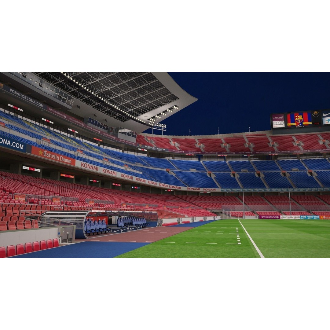 Camp Nou Barcelona Stadium 3D Model – High Detail Architectural Asset, 3dsmax - View 11