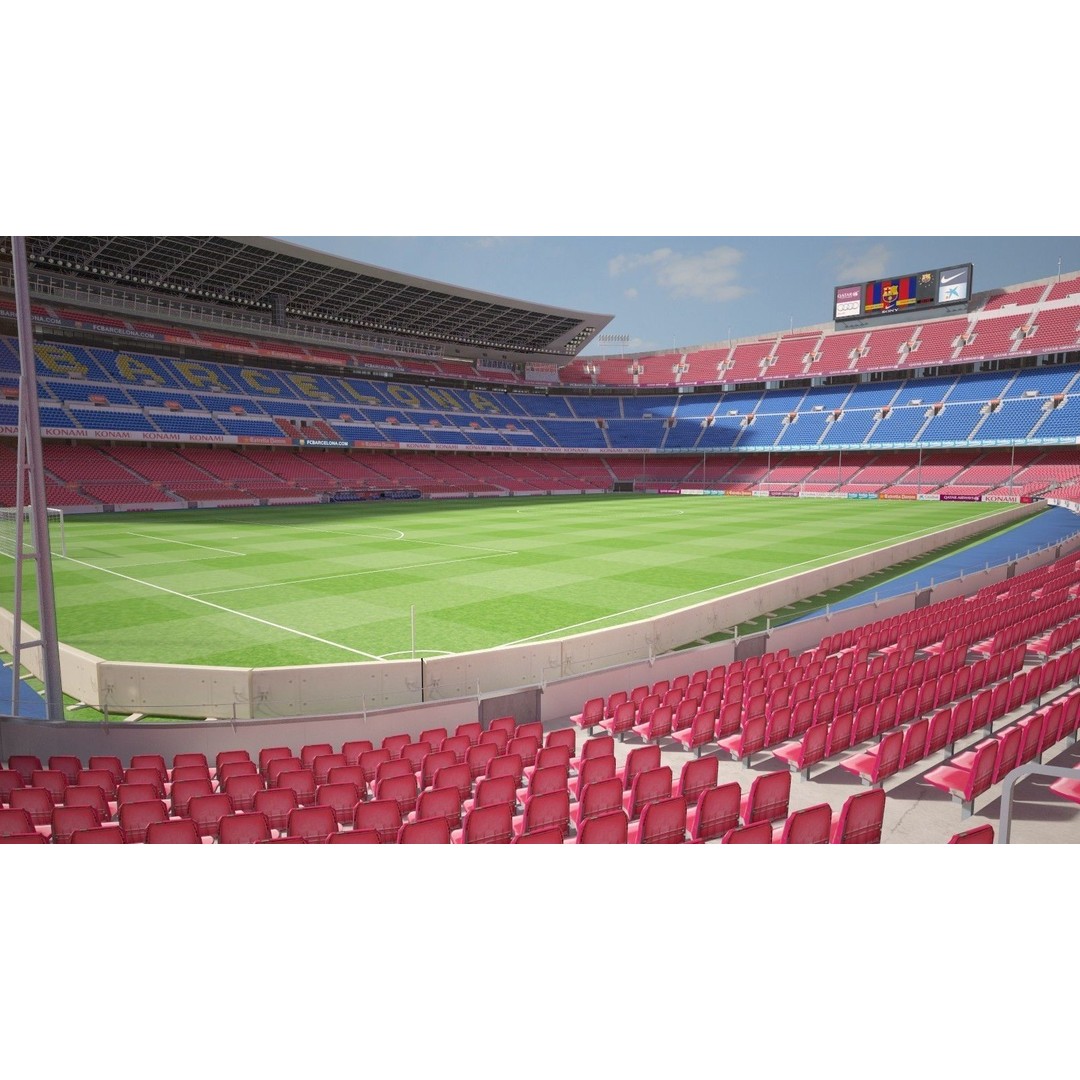 Camp Nou Barcelona Stadium 3D Model – High Detail Architectural Asset, 3dsmax - View 12