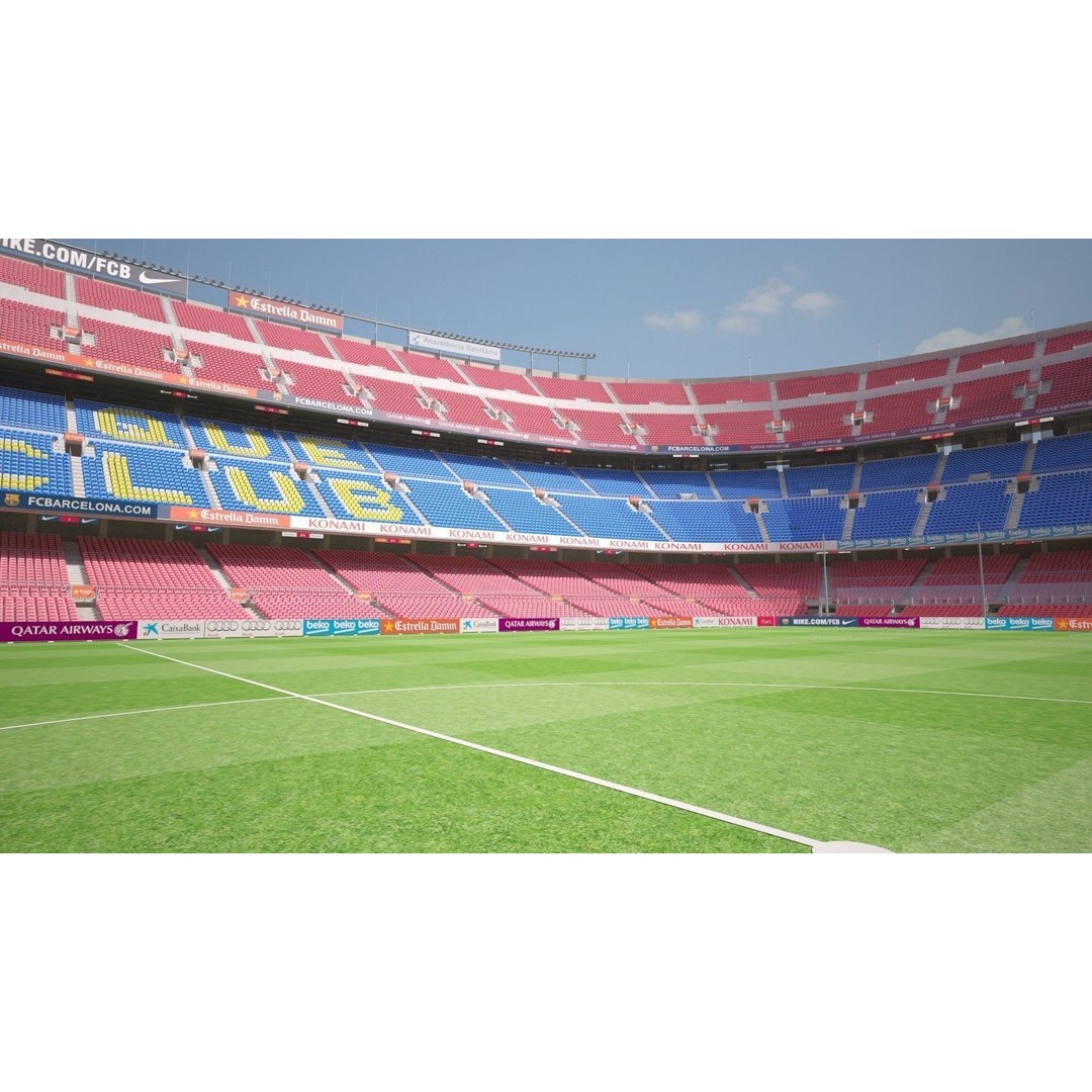 Camp Nou Barcelona Stadium 3D Model – High Detail Architectural Asset, 3dsmax - View 15