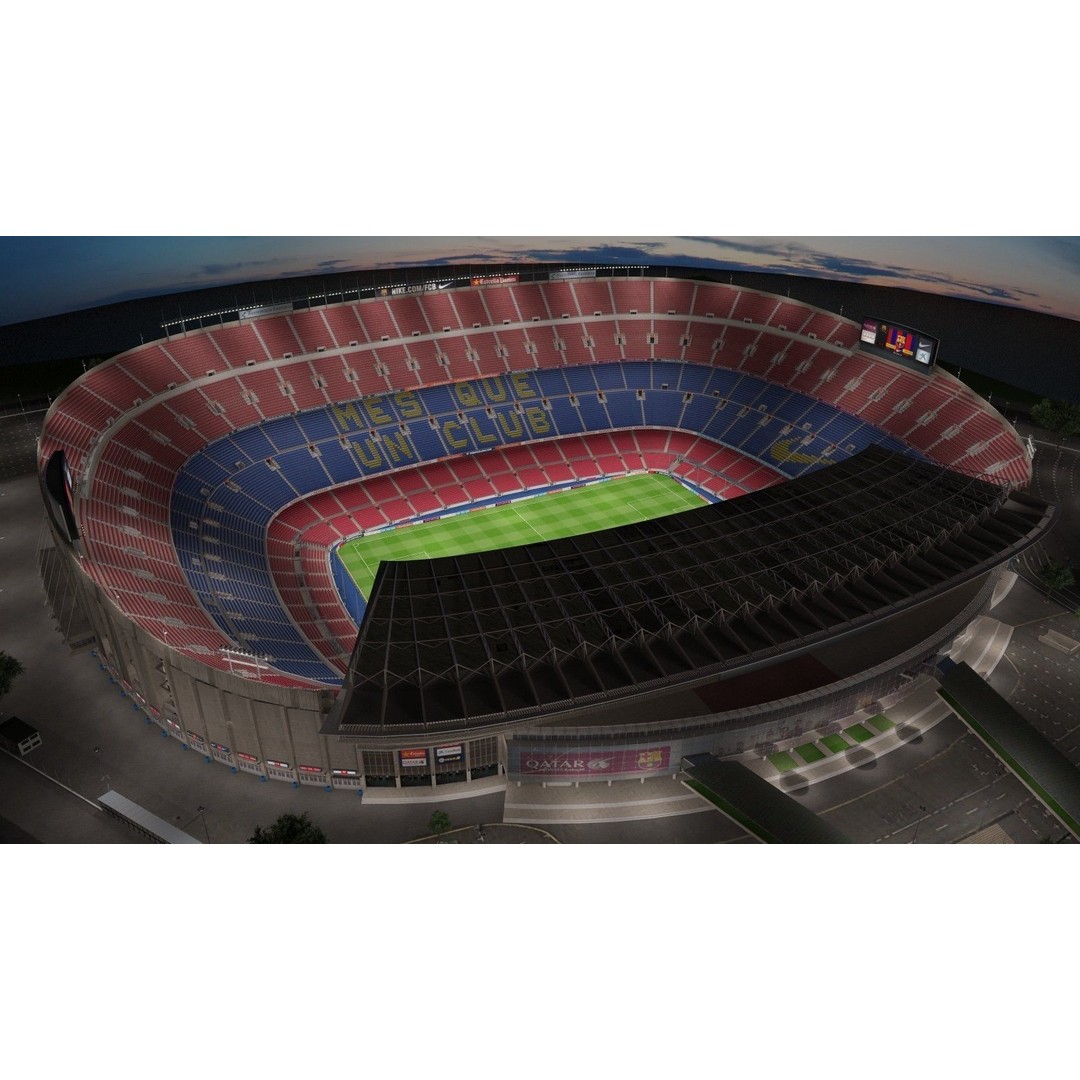 Camp Nou Barcelona Stadium 3D Model – High Detail Architectural Asset, 3dsmax - View 18
