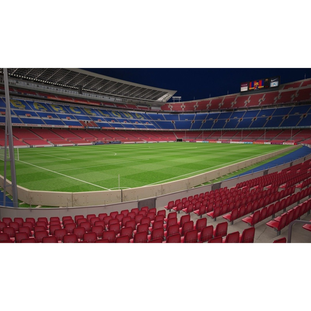 Camp Nou Barcelona Stadium 3D Model – High Detail Architectural Asset, 3dsmax - View 19