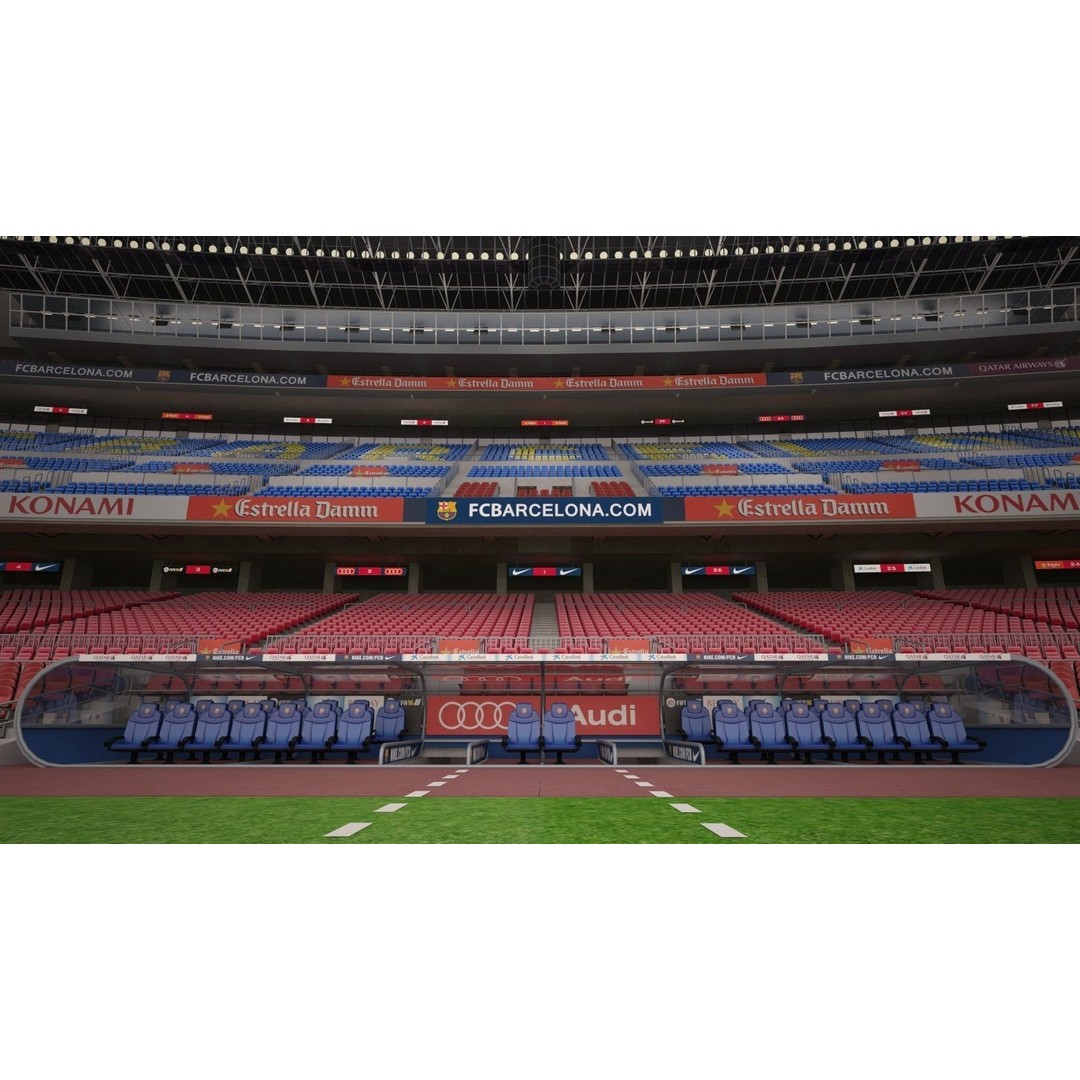 Camp Nou Barcelona Stadium 3D Model – High Detail Architectural Asset, 3dsmax - View 23
